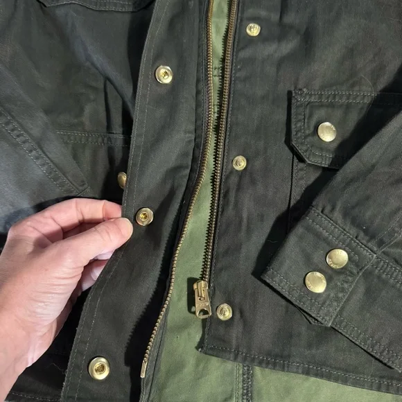 J.Crew Utility Field Jacket – Olive Green – gold accents Size Medium - Picture 3 of 4